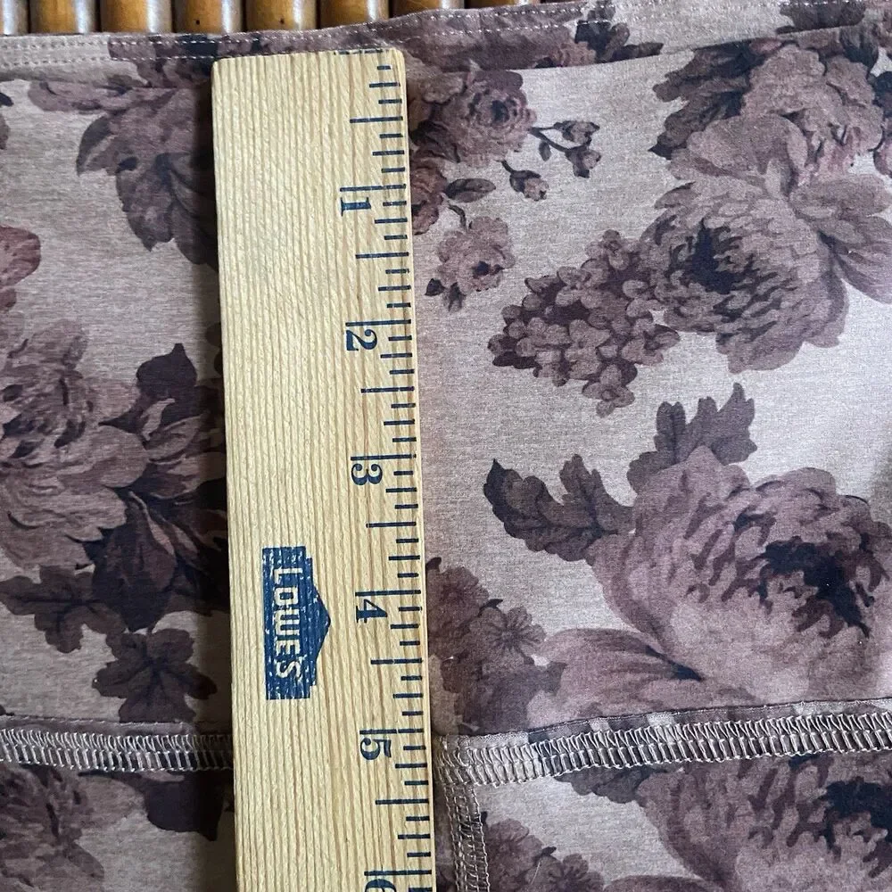 Beyond Yoga Spacedye Caught In The Midi High Waisted Leggings Sz XL Brown Floral